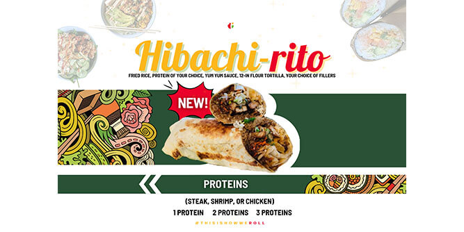 Roll On In: Hibachi | Bowls | Burritos Slider-5